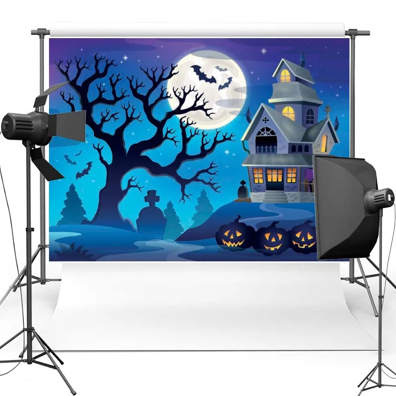 Vinyl Photography Background Halloween party New Fabric Flannel Backdrop Castle Bat Moon Blue sky for photo studio HA228
Vinyl Photography Background Halloween party New Fabric Flannel Backdrop Castle Bat Moon Blue sky for photo studio HA228