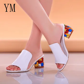 2018 brand Large sizes 35-41 Colorful Rhinestone Crystals Heels Peep Toe Summer Women's Shoes Woman Sandals Slippers Hot Sale
2018 brand Large sizes 35-41 Colorful Rhinestone Crystals Heels Peep Toe Summer Women's Shoes Woman Sandals Slippers Hot Sale