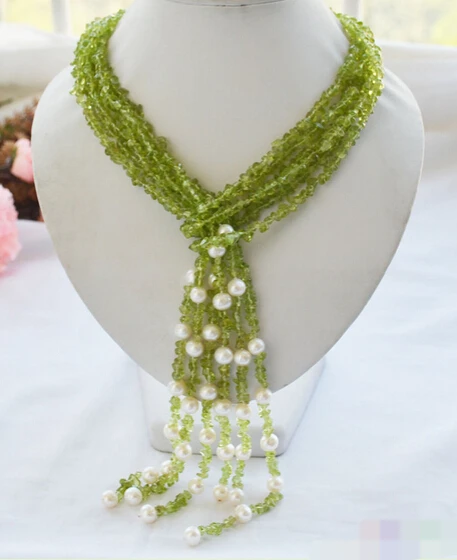 Jewelr 005686 4strands 50" olivine detritus/ 8mm round freshwater pearl necklace
Jewelr 005686 4strands 50" olivine detritus/ 8mm round freshwater pearl necklace
