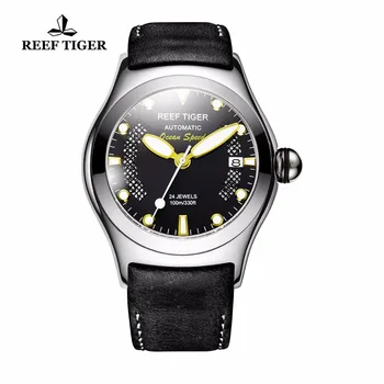 Reef Tiger/RT Luminous Sport Watches for Mens Steel Big Skeleton Dial with Date Leather Strap Self-winding Wrist Watch RGA704
Reef Tiger/RT Luminous Sport Watches for Mens Steel Big Skeleton Dial with Date Leather Strap Self-winding Wrist Watch RGA704