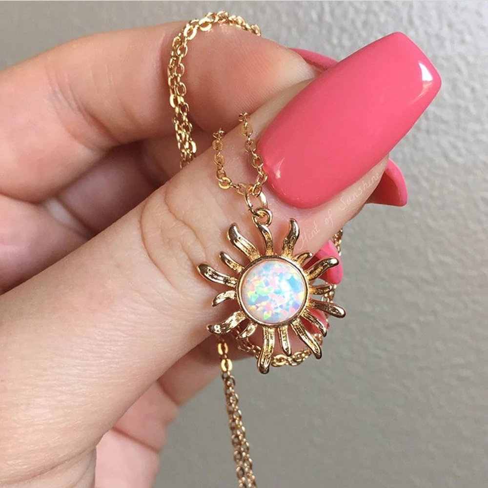 1 Pcs 2019 New Boho Style Fashion Women White Opal Sun Flower Pendent Long Chian Necklace Bib Statement Charm Jewelry Gift
1 Pcs 2019 New Boho Style Fashion Women White Opal Sun Flower Pendent Long Chian Necklace Bib Statement Charm Jewelry Gift