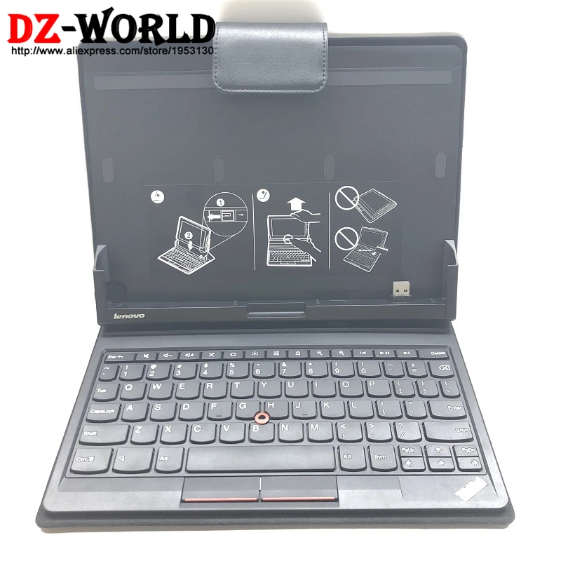 Leather Folio Booklet Stand Folder Case with US Keyboard for Thinkpad Tablet 1838 1839 00HM470 SM10E37708 Black
Leather Folio Booklet Stand Folder Case with US Keyboard for Thinkpad Tablet 1838 1839 00HM470 SM10E37708 Black