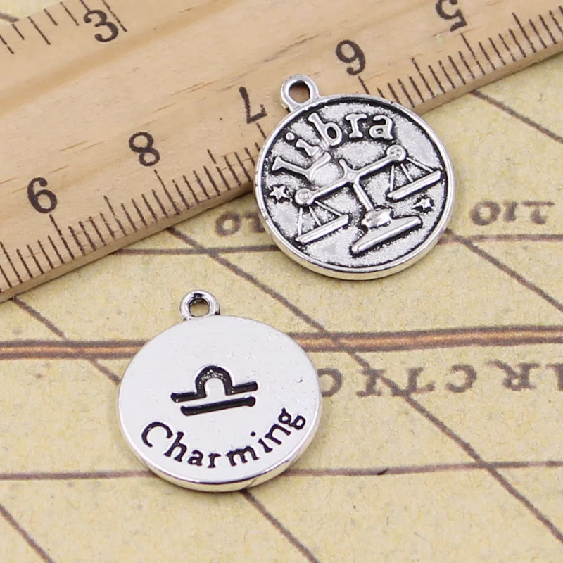 15pcs Charms Zodiac Libra Charming 20x17mm Antique Silver Color Pendants Making DIY Handmade Tibetan Finding Jewelry | Украшения и