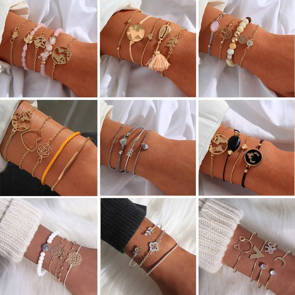 4 Pcs/ Set Classic Arrow Knot Round Crystal Multilayer Adjustable Open Bracelet Set Women Fashion Party Jewelry Multiple Styles
4 Pcs/ Set Classic Arrow Knot Round Crystal Multilayer Adjustable Open Bracelet Set Women Fashion Party Jewelry Multiple Styles