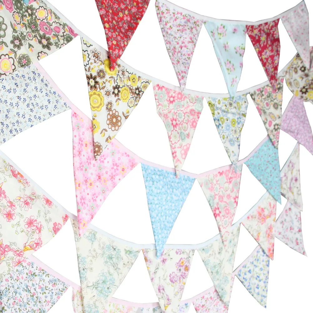 New 12 Flags - 3.2M Cotton Fabric Banners Floral Print Bunting Decor Wedding bunting birthday photo garland
New 12 Flags - 3.2M Cotton Fabric Banners Floral Print Bunting Decor Wedding bunting birthday photo garland