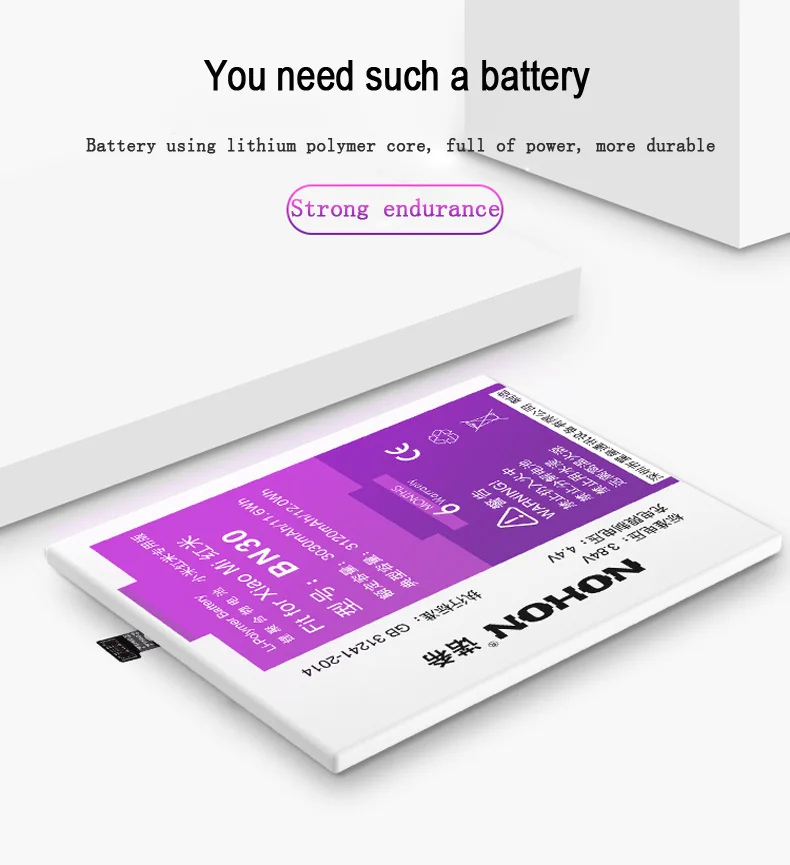 NOHON BN30 Battery For Xiaomi Redmi 4A 3120mAh Replace Mobile Phone Batteries For Redmi 4A Bateria Battery Mi BN30 Rechargeable (4)