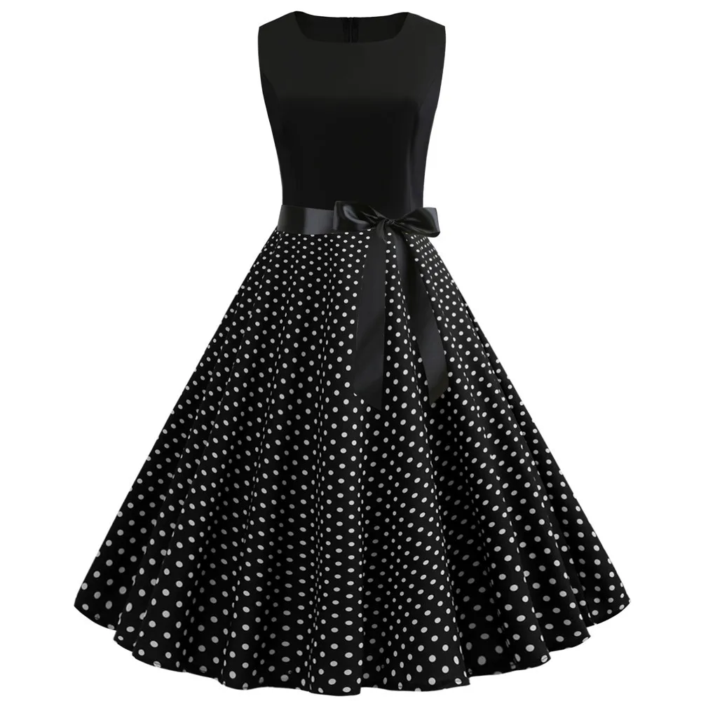 Women Summer Dresses 2019 Robe Vintage 1950s 60s Pin Up Big Swing Party Work Wear Rockabilly Dress Black Polka Dot Vestidos
Women Summer Dresses 2019 Robe Vintage 1950s 60s Pin Up Big Swing Party Work Wear Rockabilly Dress Black Polka Dot Vestidos