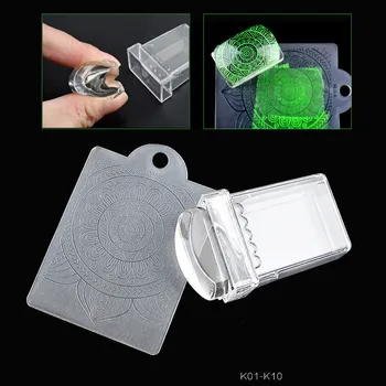 DIY Nail art tool Stamper 2.6cm Transparent Nail Stamping Stamp+Exquisite pattern rectangular scraper 1pcs Stamping+10pcs scrap
DIY Nail art tool Stamper 2.6cm Transparent Nail Stamping Stamp+Exquisite pattern rectangular scraper 1pcs Stamping+10pcs scrap