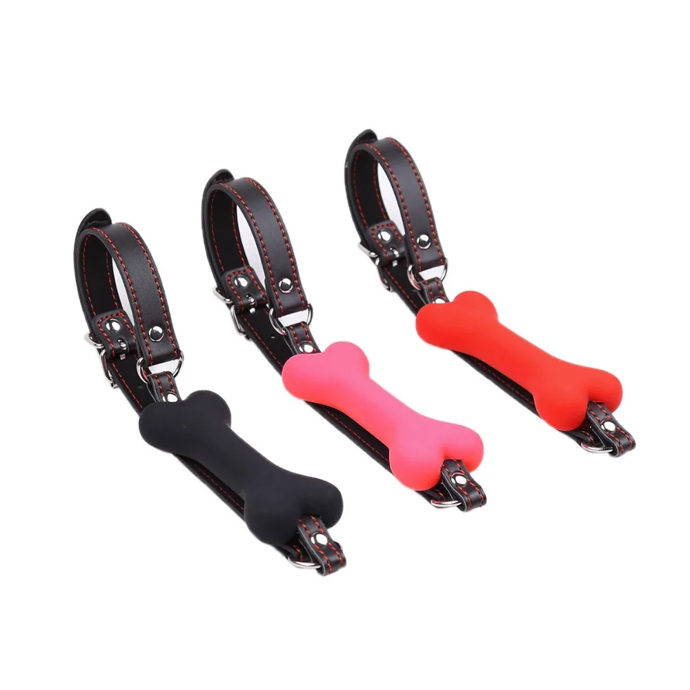 PU Leather Mouth Gag Bdsm Bondage Restraints Alave Sex Toys Games For Couples Adult Silicone Bone Fetish Latex Oral Fixation