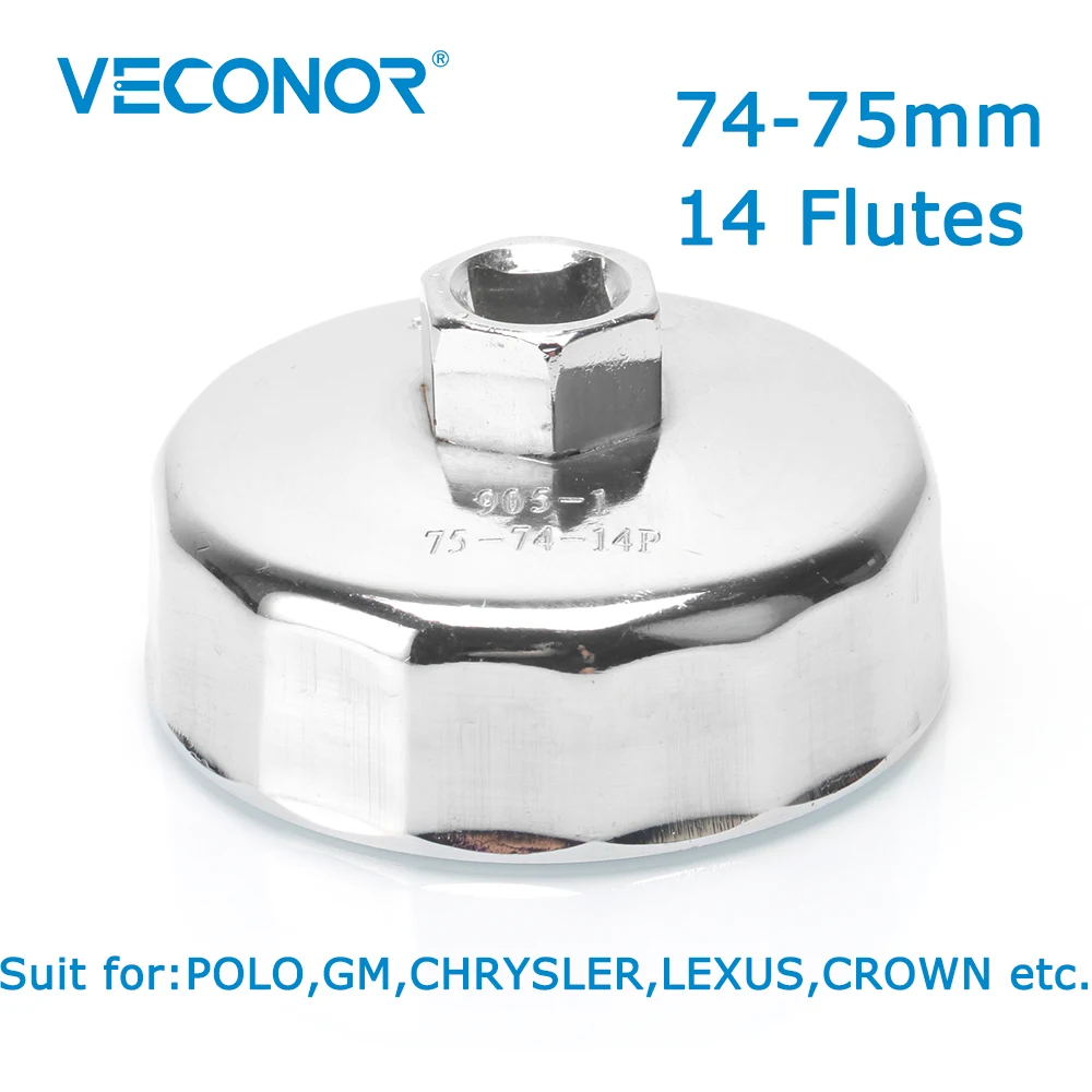 Veconor 1/2" Square Dr.Steel 74mm-75mm Oil Filter Wrench Cap Housing Tool Remover 14 Flutes Universal For POLO GM CHRYSLER LEXUS
Veconor 1/2" Square Dr.Steel 74mm-75mm Oil Filter Wrench Cap Housing Tool Remover 14 Flutes Universal For POLO GM CHRYSLER LEXUS