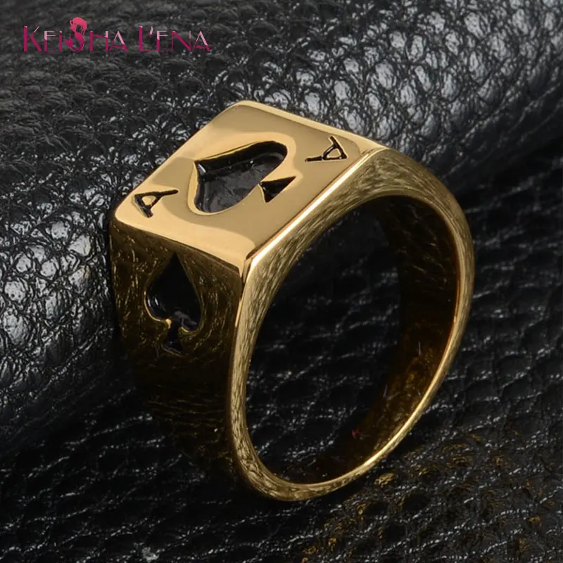 HIP Hop Micro Pave Iced Out Bling Big Square Spades poker Ring IP plating Gold color Stainless Steel Rings for Men Jewelry
HIP Hop Micro Pave Iced Out Bling Big Square Spades poker Ring IP plating Gold color Stainless Steel Rings for Men Jewelry