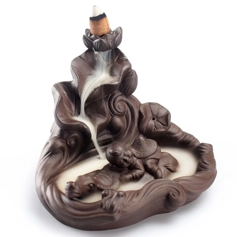 S Creative Cowboy Lotus Pond Smoke Back Censer Cone Incense Burner Home Office Decoration Good for gift
S Creative Cowboy Lotus Pond Smoke Back Censer Cone Incense Burner Home Office Decoration Good for gift