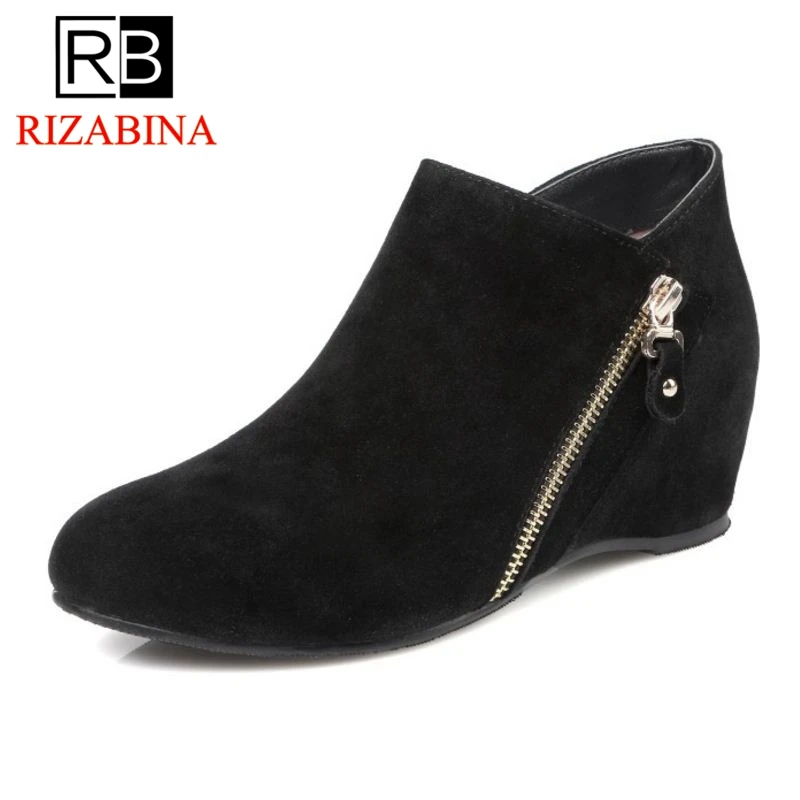 RizaBina Women Ankle Boots Genuine Leather Round Toe Zipper Increasing Ankle Boots Women Short Boots Footwear Size 34-39
RizaBina Women Ankle Boots Genuine Leather Round Toe Zipper Increasing Ankle Boots Women Short Boots Footwear Size 34-39