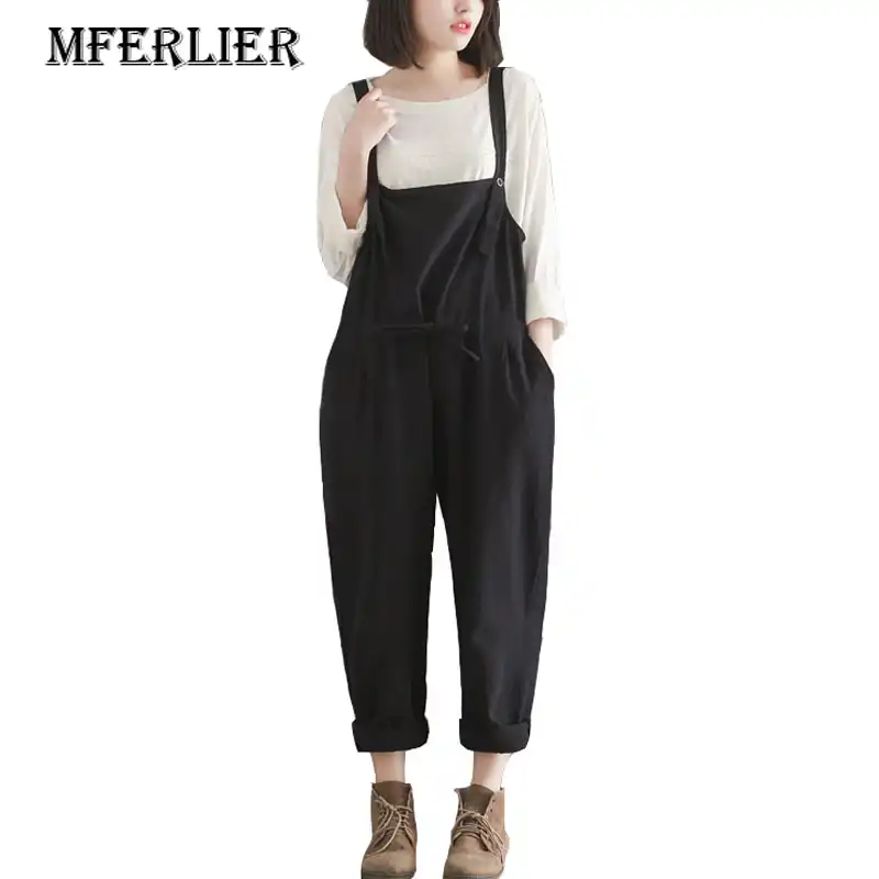 black cotton overalls