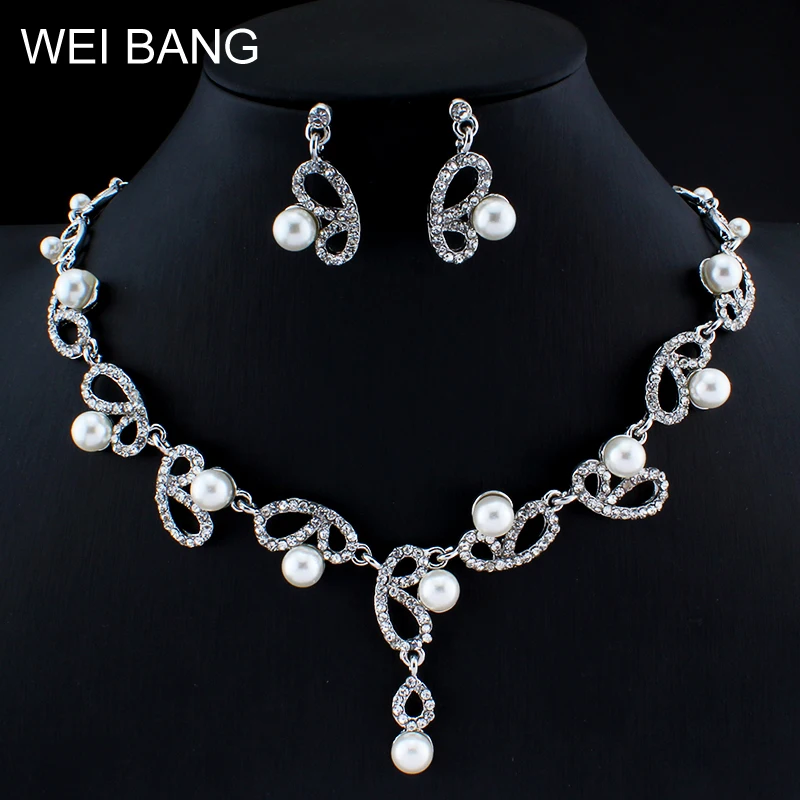 weibang Turkish women imitation pearl jewelry set silver color butterfly necklace earrings set gift clothing accessories
weibang Turkish women imitation pearl jewelry set silver color butterfly necklace earrings set gift clothing accessories