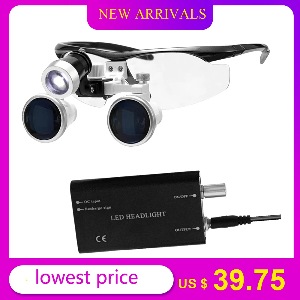 3.5X Wearable Magnifier Surgical Medical Binocular Loupes Optical Glass Headset Magnifying Glasses with LED Headlight Loupe Lamp
3.5X Wearable Magnifier Surgical Medical Binocular Loupes Optical Glass Headset Magnifying Glasses with LED Headlight Loupe Lamp
