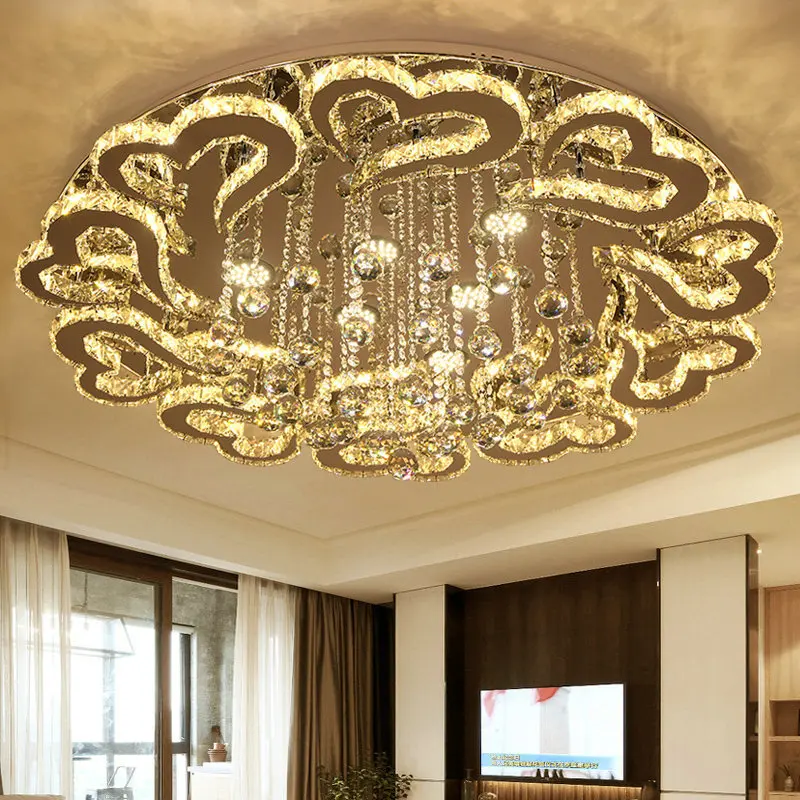 New Luxury Round Shape Chandeliers Crystal Lamp dimmable Ceiling Fixtures Heart Shape lustre Living Room Hotel Lights LED Lamp
New Luxury Round Shape Chandeliers Crystal Lamp dimmable Ceiling Fixtures Heart Shape lustre Living Room Hotel Lights LED Lamp