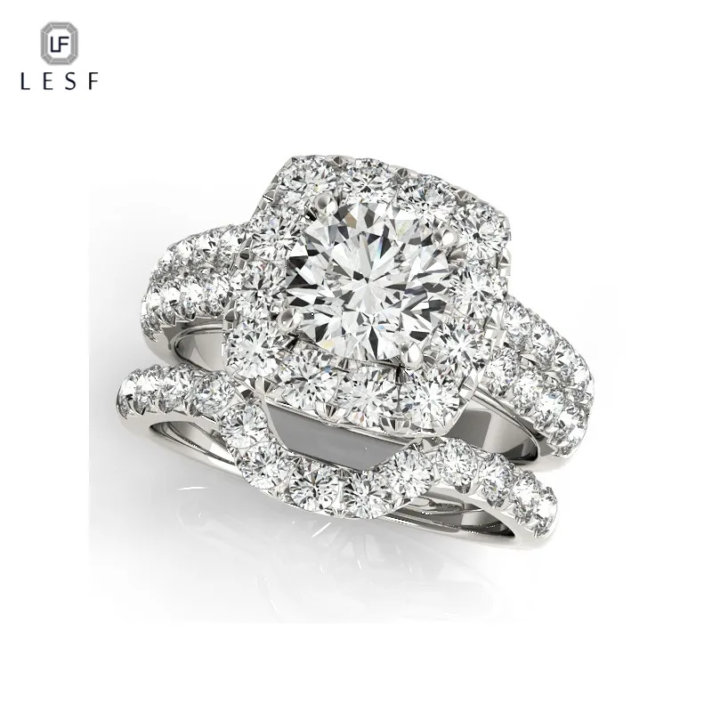 LESF High-end 925 Sterling Silver Jewelry 1 ct Luxury Anniversary Wedding Band Engagement Ring Bridal Sets Pure Women Gift
LESF High-end 925 Sterling Silver Jewelry 1 ct Luxury Anniversary Wedding Band Engagement Ring Bridal Sets Pure Women Gift