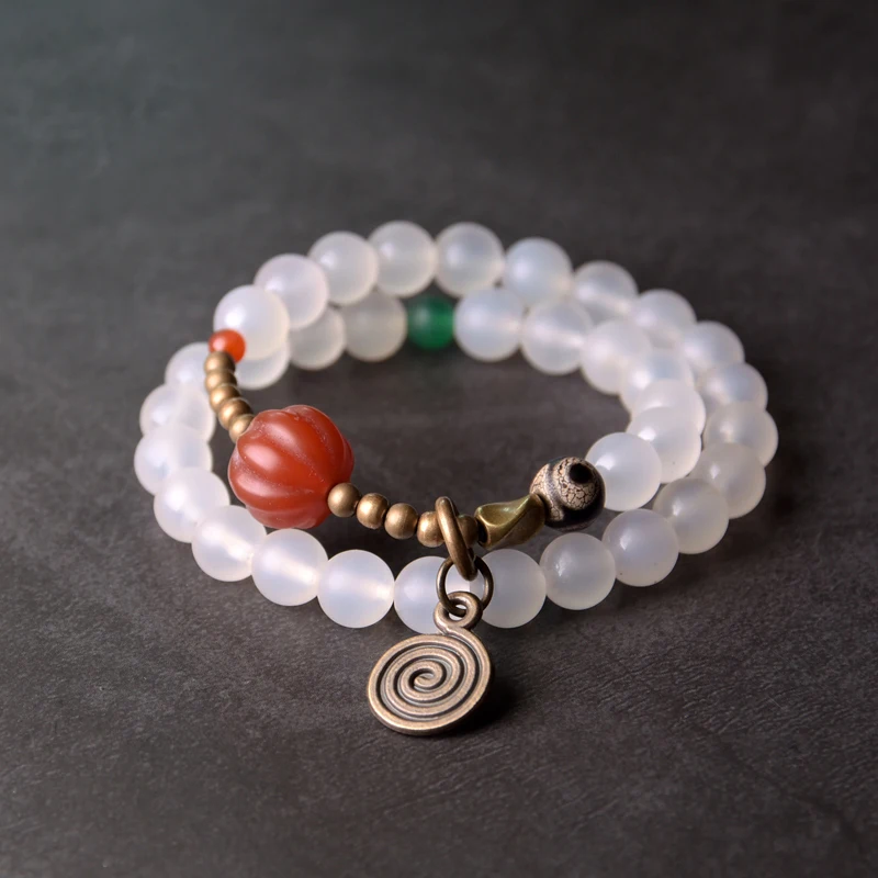 Dull Polish White Grey Onyx Buddha Eyes Bead bracelet Tibetan Buddhism Zen Healing Stone Spiritual Friendship Jewelry Mom Gift
Dull Polish White Grey Onyx Buddha Eyes Bead bracelet Tibetan Buddhism Zen Healing Stone Spiritual Friendship Jewelry Mom Gift