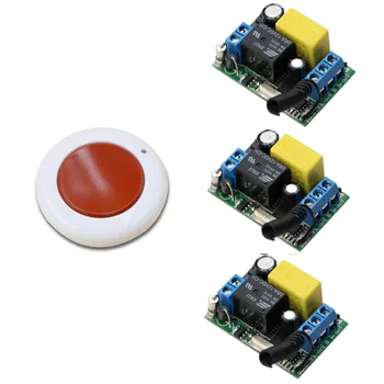 Universal 433Mhz Wireless Remote Control Switch System 1CH 10A Relay AC 220V Receiver + Transmitter Learning Code