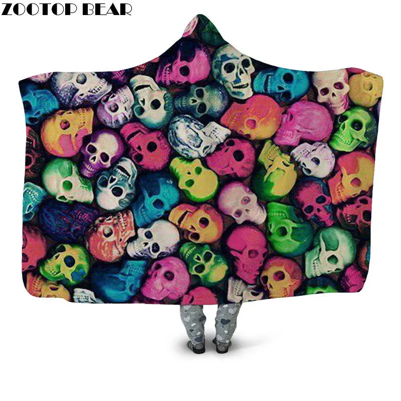 Colored Skull Wearable Casual Hooded Blanket Fashion Plush Blanket Flowers Popular Office Fleece Throw Blanket Bedspread
Colored Skull Wearable Casual Hooded Blanket Fashion Plush Blanket Flowers Popular Office Fleece Throw Blanket Bedspread