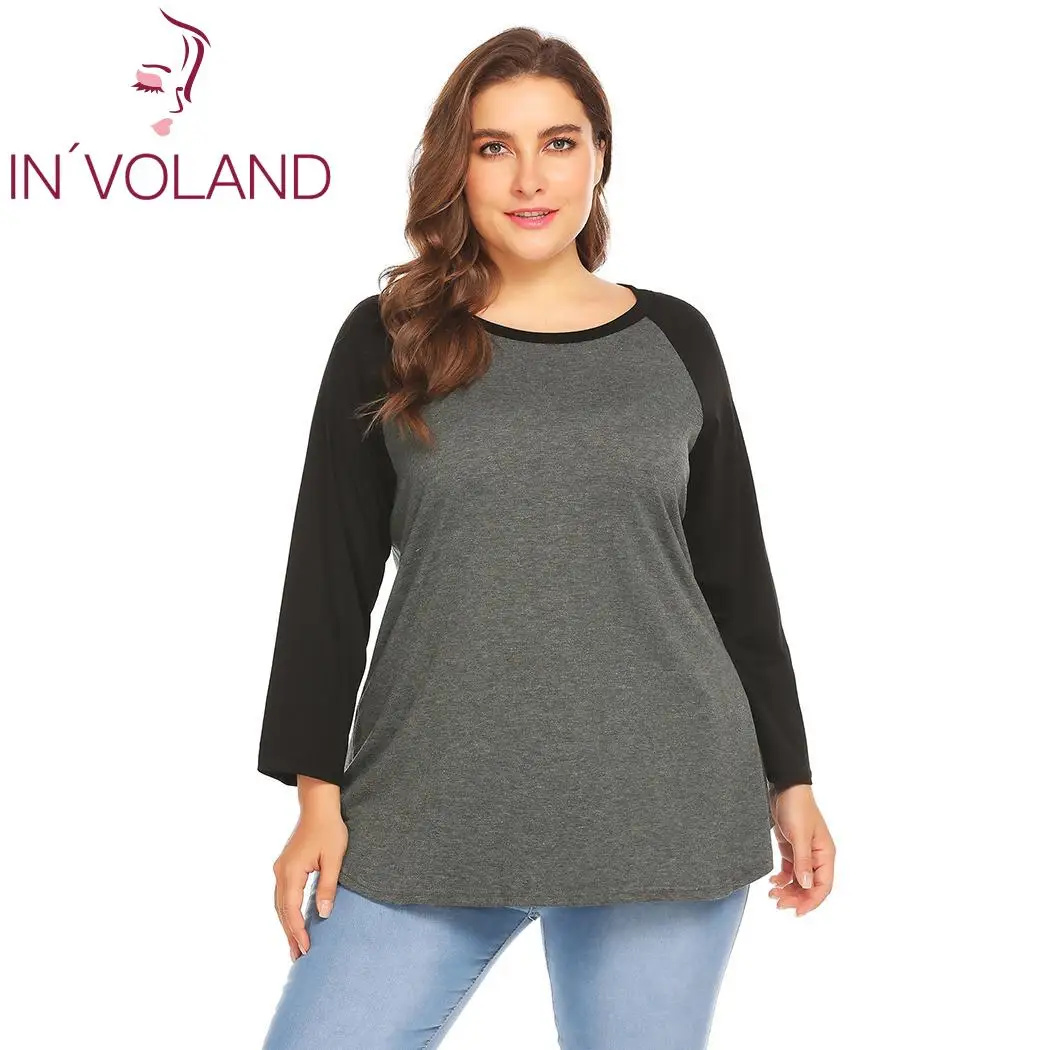 IN'VOLAND Women T-Shirts Plus Size XL-5XL Summer Autumn Patchwork O-Neck 3/4 Sleeve Casual Baseball Pullovers Tshirt Oversized
IN'VOLAND Women T-Shirts Plus Size XL-5XL Summer Autumn Patchwork O-Neck 3/4 Sleeve Casual Baseball Pullovers Tshirt Oversized