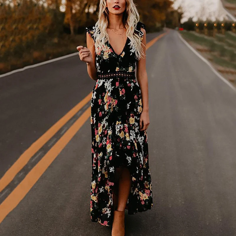 Plus Size Women's dress Summer Bohemia Sexy Slim floral Printed V-Neck Sleeveless Backless elegant beach party Dress hot new
Plus Size Women's dress Summer Bohemia Sexy Slim floral Printed V-Neck Sleeveless Backless elegant beach party Dress hot new