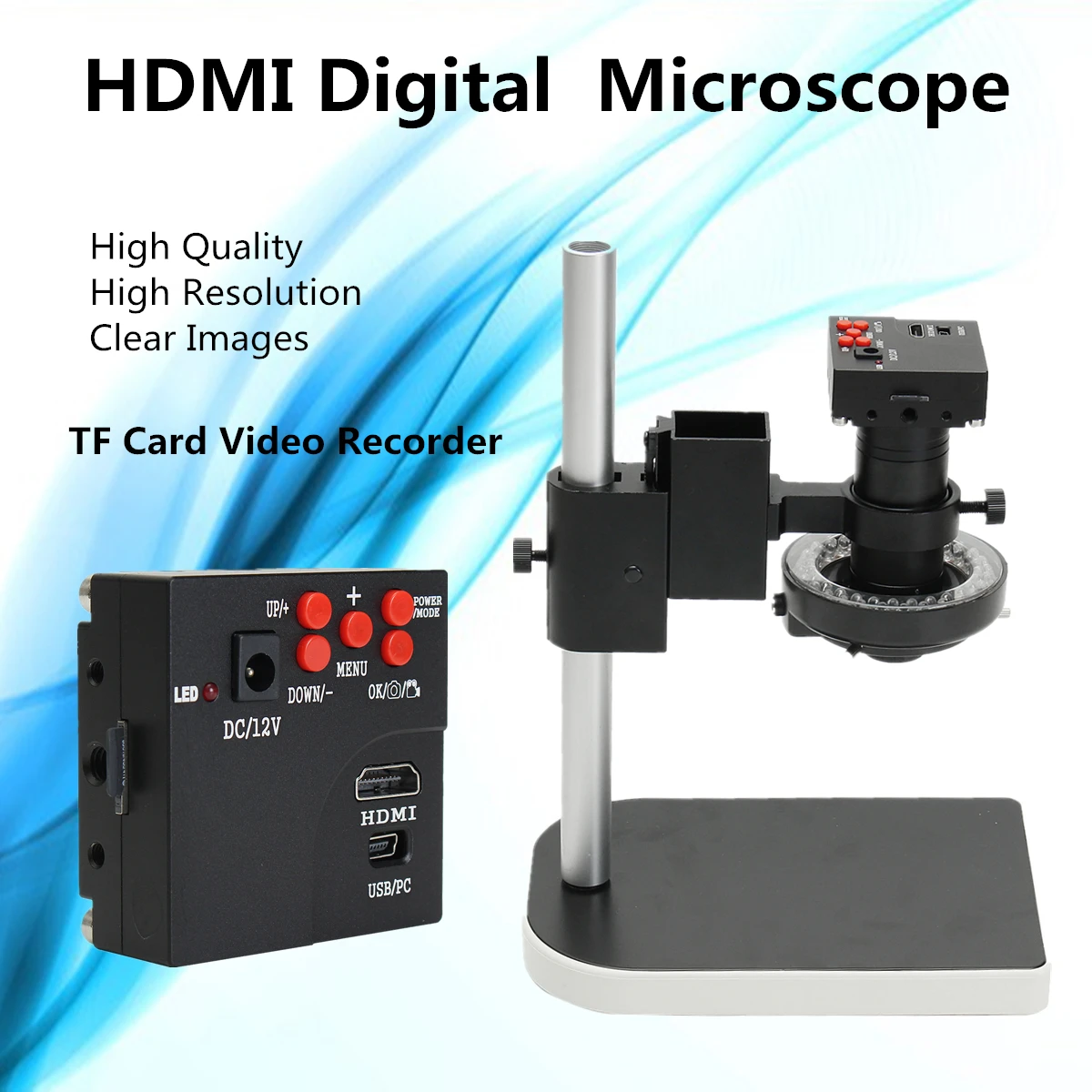 100-240V AC 16MP 1080P 10X -100X HDMI Digital Industry Video Microscope Set Camera Zoom Lens with Stand Bracket
100-240V AC 16MP 1080P 10X -100X HDMI Digital Industry Video Microscope Set Camera Zoom Lens with Stand Bracket