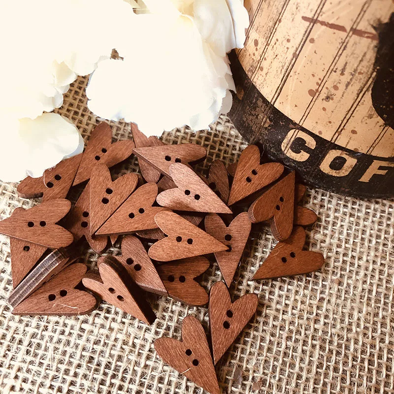 100pcs Heart Wooden Buttons 2 Holes Sewing Craft Scrapbooking DIY Brown Wooden Buttons Knitting Needles Craft Clothes Button
100pcs Heart Wooden Buttons 2 Holes Sewing Craft Scrapbooking DIY Brown Wooden Buttons Knitting Needles Craft Clothes Button