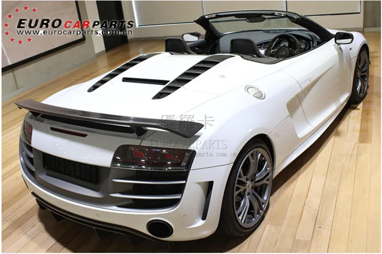 On sale! R8 GT rear wing fit for AD R8 V8 V10 GT style carbon fiber material R8 rear wing with trunk lid mesh (2)_