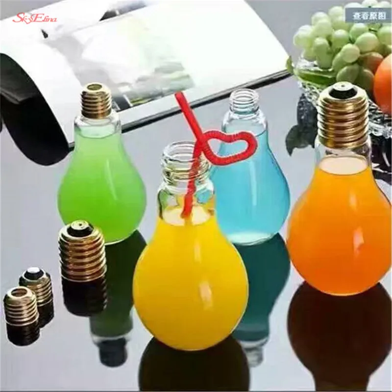 Bulb Cup 200/300/350/400/500ml Fruit Juice Bottles High quality Portable Milk Water Bottle colorful Drink-ware Plastic Cup 6Z
Bulb Cup 200/300/350/400/500ml Fruit Juice Bottles High quality Portable Milk Water Bottle colorful Drink-ware Plastic Cup 6Z