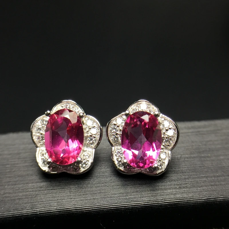 Uloveido Natural Pink Topaz Stud Earrings for Women, Girls 925 Sterling Silver Flower Earrings for Women 20%off FR200 Uloveido Natural Pink Topaz Stud Earrings for Women, Girls 925 Sterling Silver Flower Earrings for Women 20%off FR200