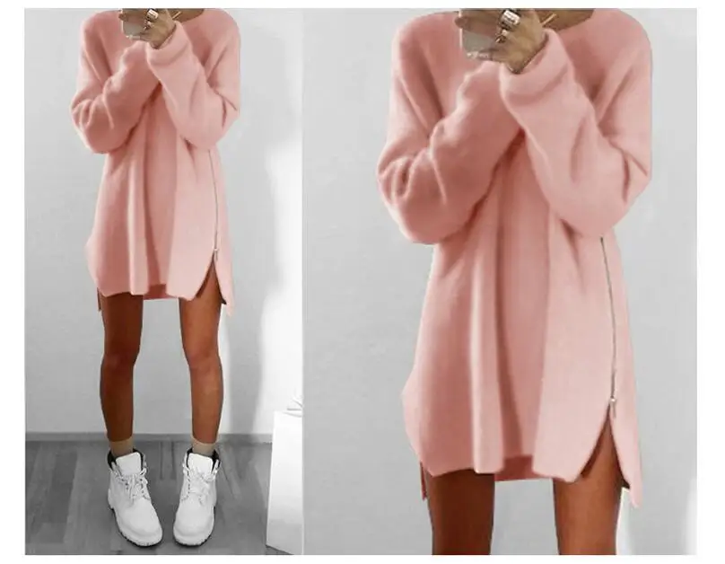 2018 Autumn Winter Women Sweater Fashion Casual Long Sleeve Pink Gray Loose Sweater Plus Size Lady Pullover Knitted Sweater Tops
2018 Autumn Winter Women Sweater Fashion Casual Long Sleeve Pink Gray Loose Sweater Plus Size Lady Pullover Knitted Sweater Tops