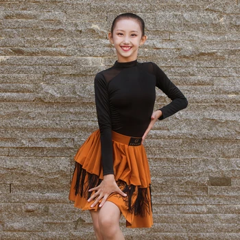 Girls Fringe Latin Dance Dress Stitching Color Rumba Cha Cha Tango Practice Dance Wear Tassel Ballroom Dancing Clothing DC1102
Girls Fringe Latin Dance Dress Stitching Color Rumba Cha Cha Tango Practice Dance Wear Tassel Ballroom Dancing Clothing DC1102