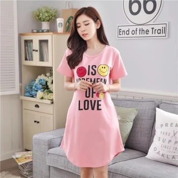2017 New Brand Summer Cotton Nightgown Women Cartoon Lovely Cute Nightdress Sleepwear Short Sleeve Casual Nightwear Sleepshirts
2017 New Brand Summer Cotton Nightgown Women Cartoon Lovely Cute Nightdress Sleepwear Short Sleeve Casual Nightwear Sleepshirts