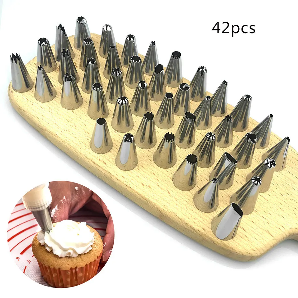 42Pcs Icing Piping Nozzles Different Shapes Cake Pastry Flower Cream Decorating Tips Stainless Steel Kitchen Baking Pastry Tools
42Pcs Icing Piping Nozzles Different Shapes Cake Pastry Flower Cream Decorating Tips Stainless Steel Kitchen Baking Pastry Tools