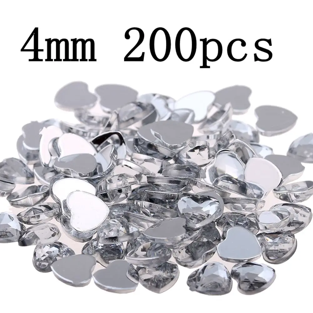 Nail Art Rhinestones 200pcs 4mm Heart Shape Gems Shiny Flat Facets Normal colors Acrylic Rhinestone Strass Nail Stickers
Nail Art Rhinestones 200pcs 4mm Heart Shape Gems Shiny Flat Facets Normal colors Acrylic Rhinestone Strass Nail Stickers
