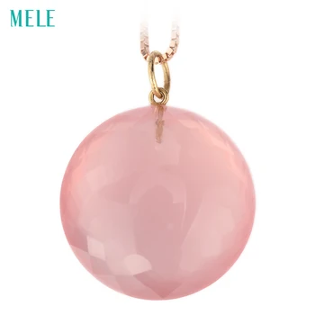 MELE Natural rose quarts real 18k yellow gold pendant, RD 20mm, deep pink color,, fashion ladies pendant, 18K gold treasure
MELE Natural rose quarts real 18k yellow gold pendant, RD 20mm, deep pink color,, fashion ladies pendant, 18K gold treasure
