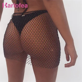 Karlofea Sexy See Through Rhinestone Skirt Women Fashion Sheer Beachwear Skirt Hollow Out Mesh Club Party Diamond Black Skirts
Karlofea Sexy See Through Rhinestone Skirt Women Fashion Sheer Beachwear Skirt Hollow Out Mesh Club Party Diamond Black Skirts