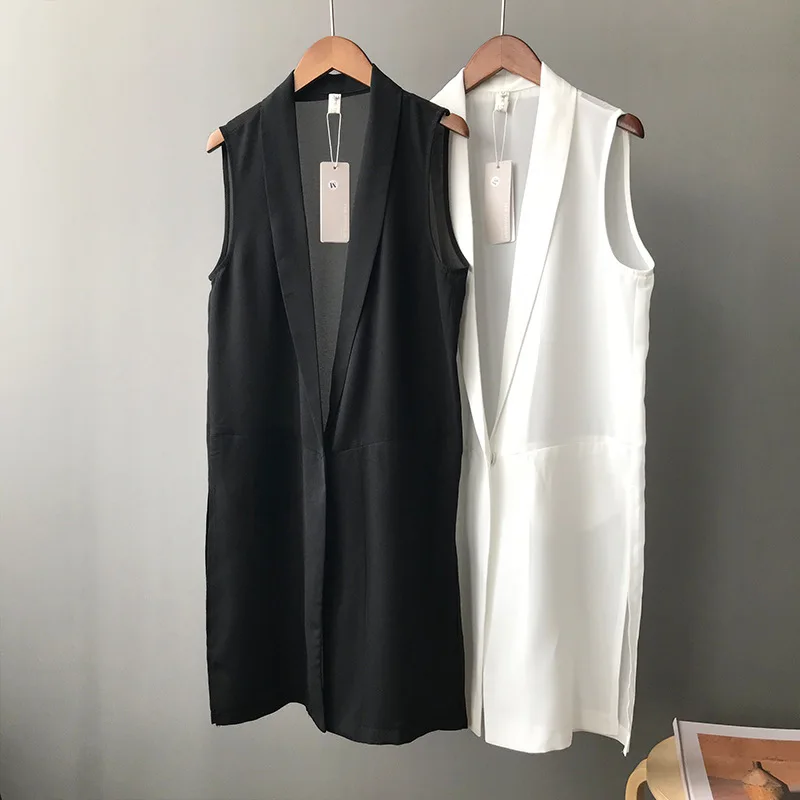 New Spring/summer 2019 Thin Chiffon Sleeveless Long Vest Woman Waistcoat Female White Vest Lady Gilet Tops
New Spring/summer 2019 Thin Chiffon Sleeveless Long Vest Woman Waistcoat Female White Vest Lady Gilet Tops