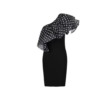 2019 Women One Shoulder Black Dress Summer Fashion Chiffon Dot Ruffle Sleeve Celebrity Bandage Knitted Bodycon Elegant Vestidos
2019 Women One Shoulder Black Dress Summer Fashion Chiffon Dot Ruffle Sleeve Celebrity Bandage Knitted Bodycon Elegant Vestidos