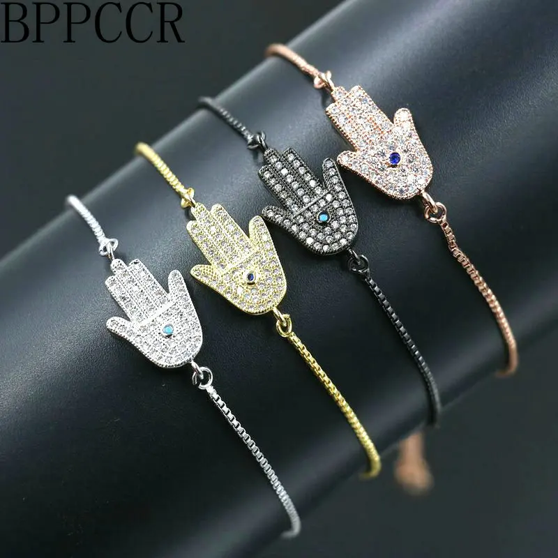 BPPCCR Silver Color Rhinestone Zircon AAA Hamsa Hand Fatima Bracelets Blue Eye Women Shiny Lucky Lovers Chain Bracelets Gifts
BPPCCR Silver Color Rhinestone Zircon AAA Hamsa Hand Fatima Bracelets Blue Eye Women Shiny Lucky Lovers Chain Bracelets Gifts