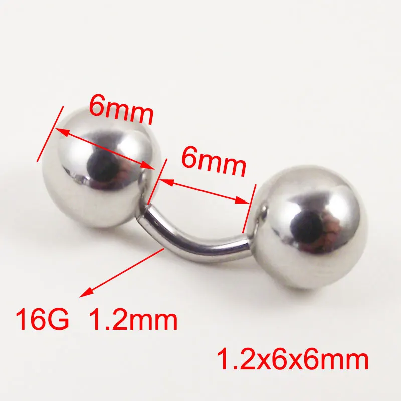 1 шт большой шар 12 г 6 мм короткая длина изогнутая штанга PA кольцо вагинальные
