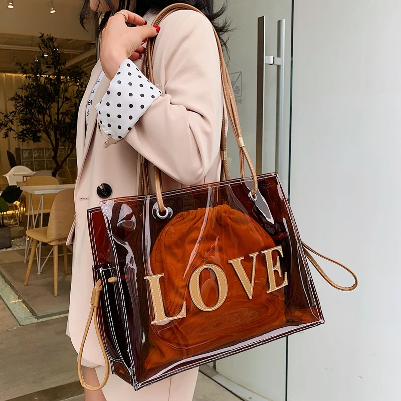 Burminsa Summer Big Women Transparent Beach Bags Large Capacity Female Shoulder Bags Clear PVC High Quality Ladies Handbags 2019
Burminsa Summer Big Women Transparent Beach Bags Large Capacity Female Shoulder Bags Clear PVC High Quality Ladies Handbags 2019