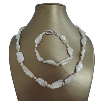 free shipping BIWA baroque pearl jewelry set 100% NATURE FRESHWATER Baroque PEARL-50 cm CHOKER pearl necklace WITH BRACELET 
free shipping BIWA baroque pearl jewelry set 100% NATURE FRESHWATER Baroque PEARL-50 cm CHOKER pearl necklace WITH BRACELET