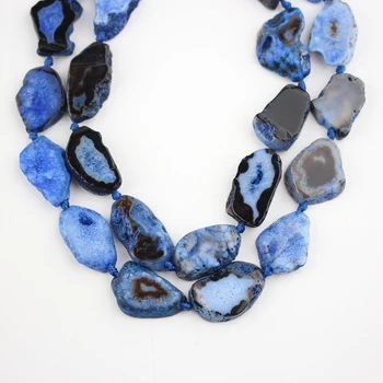 Full Strand Blue Agates Slice Beads Jewelry Supplies,Middle Drilled Slabs Loose Agates Stone Charms Necklace
Full Strand Blue Agates Slice Beads Jewelry Supplies,Middle Drilled Slabs Loose Agates Stone Charms Necklace