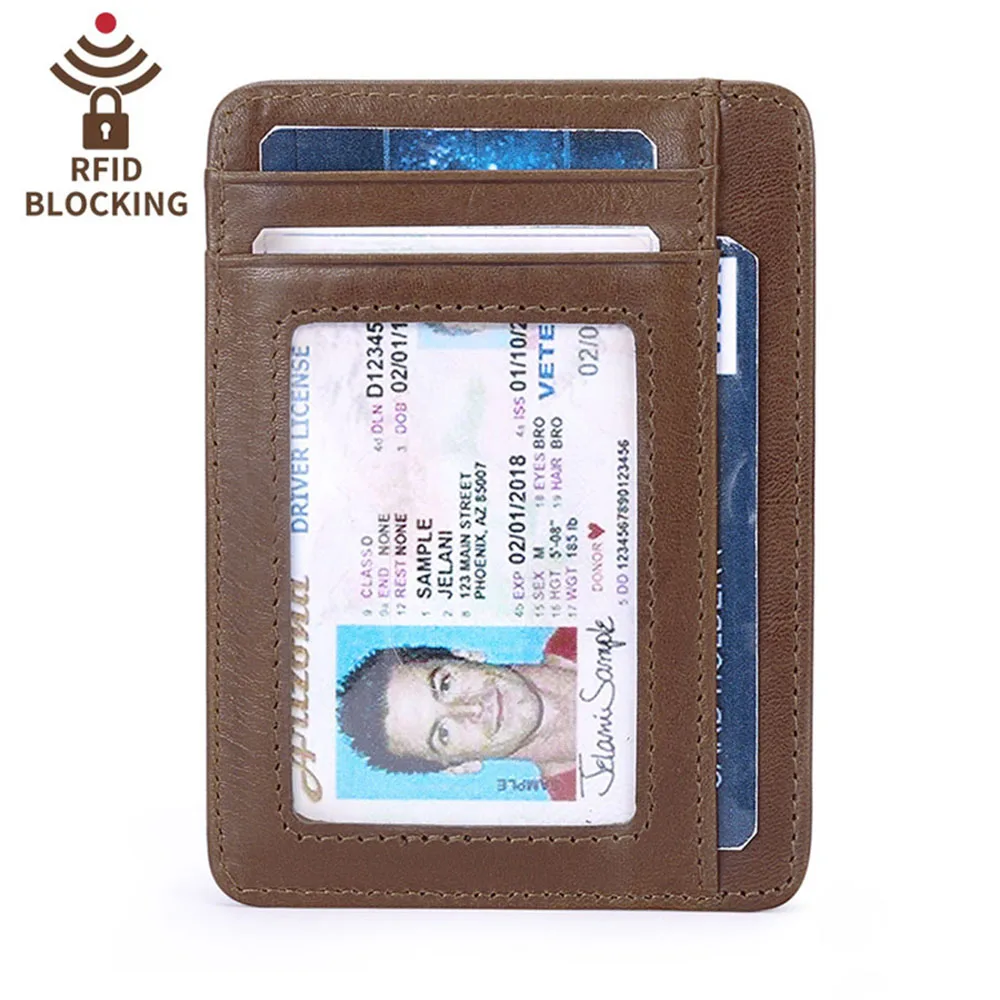 2019 новый кожаный бумажник для визиток Держатель 100% кожа Удобная ID сумка