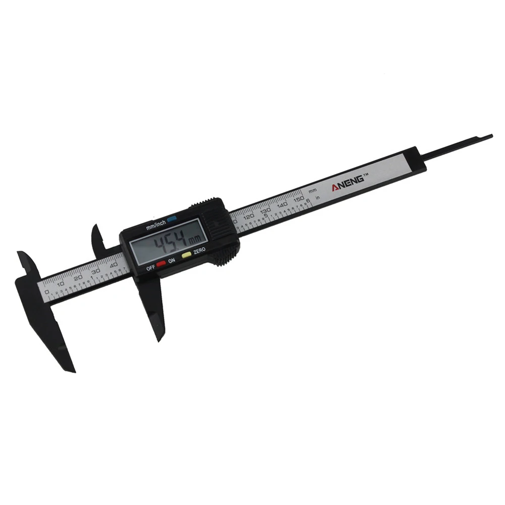 

Digital Vernier Caliper 0-150mm/6" LCD Carbon Fiber Composite Gauge Micrometer Black Electronic Caliper Digital Ruler Tool