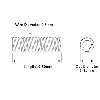 10Pcs Compression Spring 304 Stainless Steel Non-corrosive Tension Spring Wire Dia 0.8mm Outer Dia 8mm Length 10mm-50mm
10Pcs Compression Spring 304 Stainless Steel Non-corrosive Tension Spring Wire Dia 0.8mm Outer Dia 8mm Length 10mm-50mm