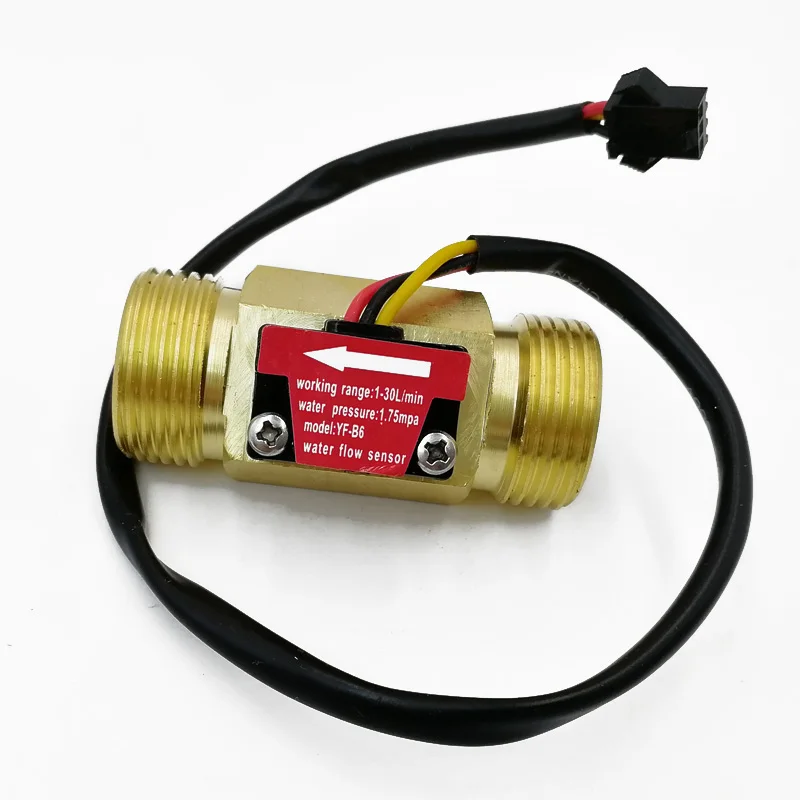 G3/4" Brass water copper flow sensor Turbine meter Magnetic Hall effect sensor YF-B6
G3/4" Brass water copper flow sensor Turbine meter Magnetic Hall effect sensor YF-B6